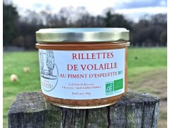 Rillettes de volaille bio au Piment d'Espelette - 190 g